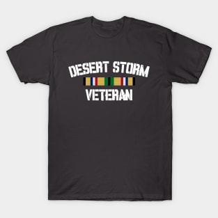 Desert Storm Veteran Pride Cat Gulf War Service Ribbon T-Shirt